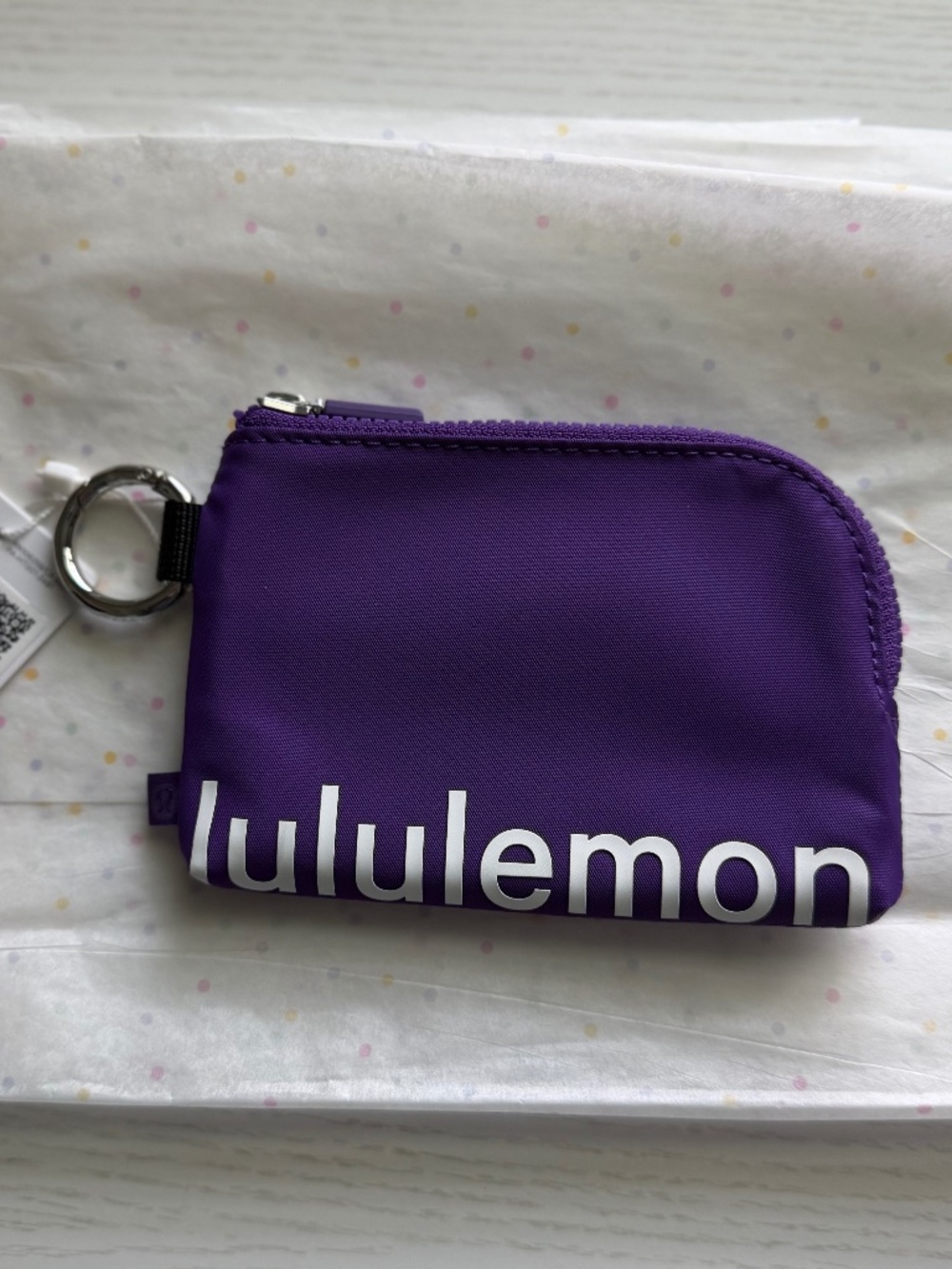 Lululemon Clippable Card Pouch NWT college purple/white